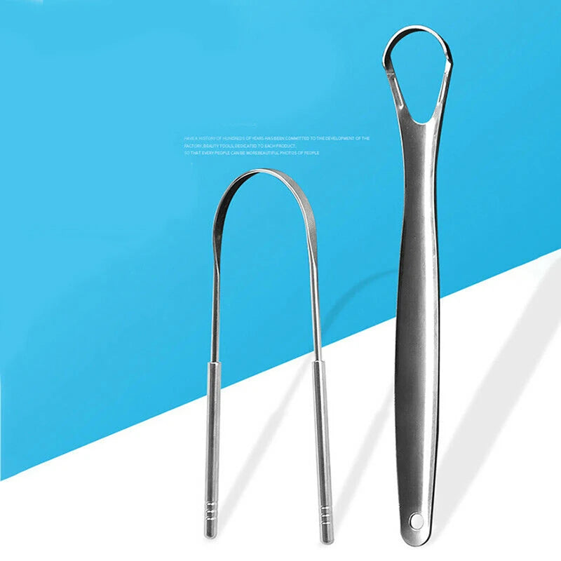 2Pcs Tongue Scraper Stainless Steel