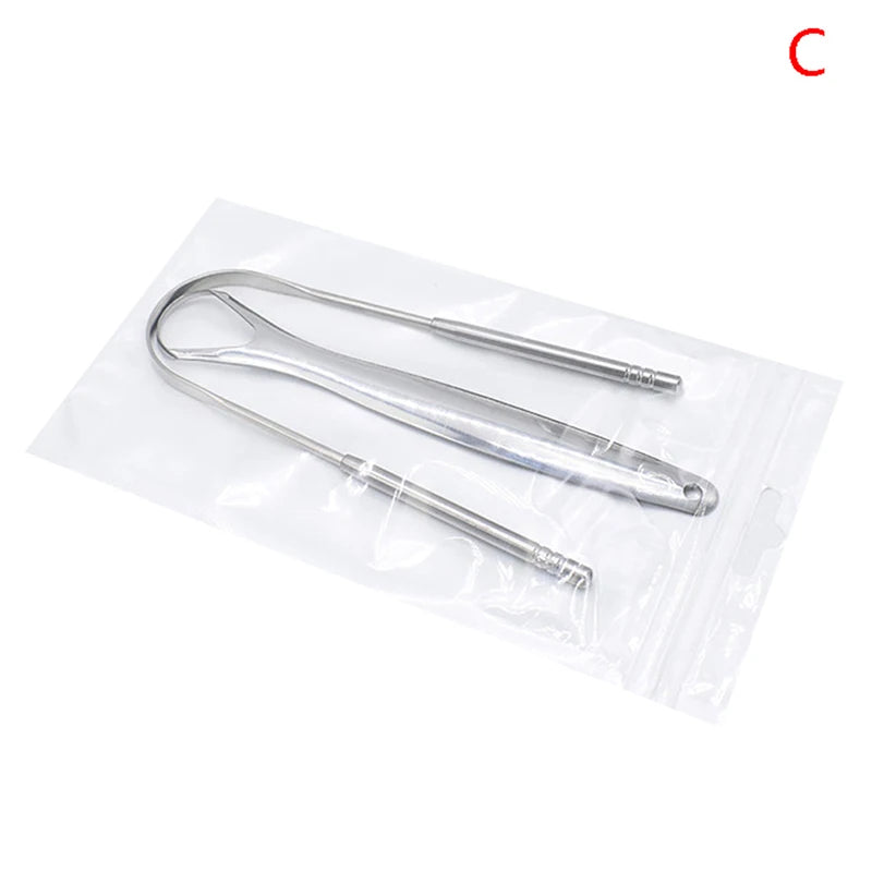 2Pcs Tongue Scraper Stainless Steel