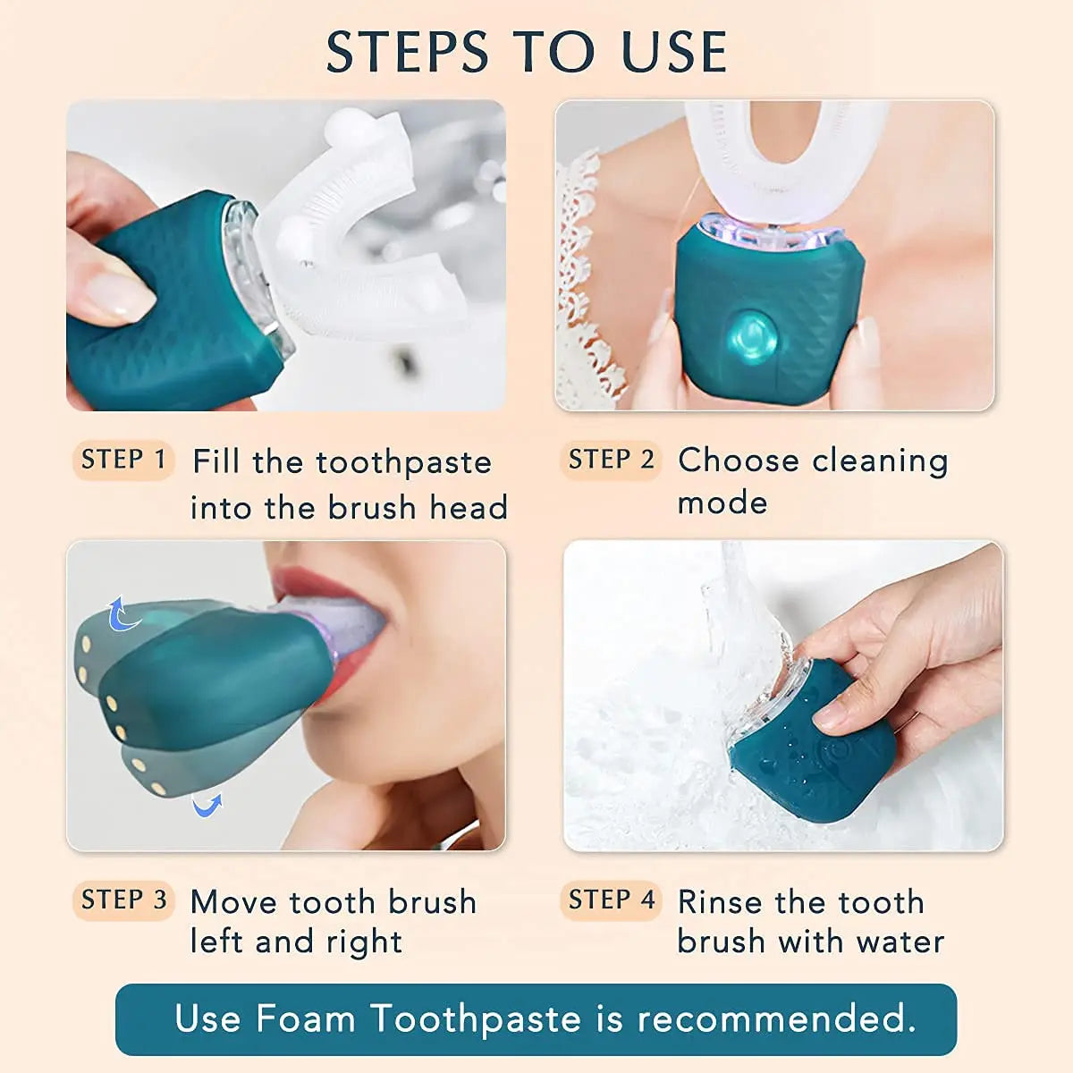 360° Full Mouth Ultrasonic Electric Toothbrush
