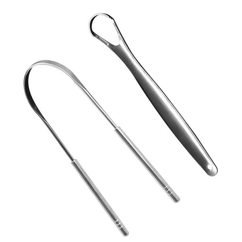 2Pcs Tongue Scraper Stainless Steel