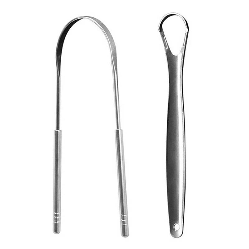 2Pcs Tongue Scraper Stainless Steel