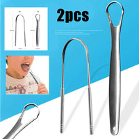 2Pcs Tongue Scraper Stainless Steel